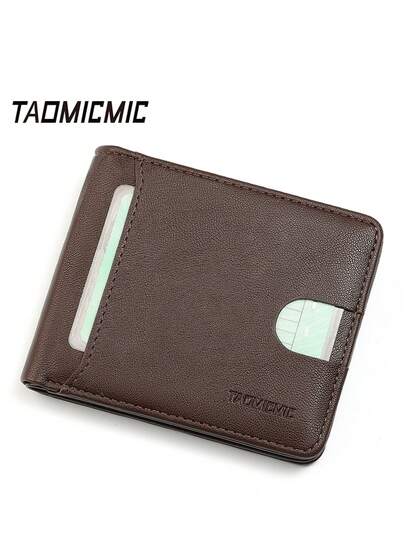 محفظة رجالية قصيرة فاخرة جديدة الوصول، سعة كبيرة، تصميم فتحات متعددة الوظائف على الطراز القديم، حجيرة للعملات، جلد مطبع متين وأنيق، جانبي سريع للبطاقات، ضروري للتنقل