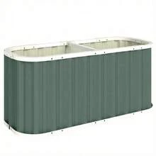 Metal Raised Garden Bed, 136 X 53 X 61 Cm Deep, With Protective Edges, Plant Labels, Gloves, And Open Bottom. - Green - View 9