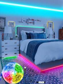 1-30m/Set Smart LED Strip Lights, 5050 RGB, Flexible Tape Lights For TV Backlight, Gaming Room, Christmas, Valentine's Day Decoration - 彩色 - 查看 9