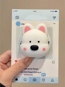 1pc New Flower & Puppy Peach Design MagSafe Magnetic Phone Holder, Strong Suction, Adjustable Desktop Air Cushion - Multicolor - View 12