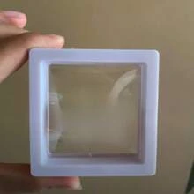 1 pieza Caja de exhibición de joyería pequeña con efecto flotante 3D, plástico ABS transparente negro/blanco, regalo DIY a prueba de polvo y a prueba de agua - Multicolor - Ver 16