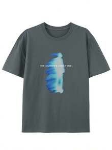 Nuevas camisetas de moda para hombre de primavera y verano, de algodón puro, estilo retro de verano, de manga corta, con estampados creativos y únicos, camisetas de cuello redondo. - Azul marino - Ver 7