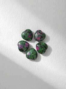 QYDCX 5颗天然心形疗愈水晶，天然宝石套装，小型抛光水晶石，适用于冥想、正念疗愈，可作为口袋装饰品和灵性收藏品。 - 5 PCS - 查看 9