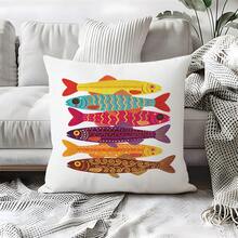 1pc Colorful Tropical Fish Pattern Cushion Cover, Single-Sided Printed Soft Peach Velvet Material, 45*45CM Pillow Case Suitable For Home Indoor Room Living Room Decor, Party Decor, Holiday Decor, Gift (No Pillow Insert) - Multicolor - View 9