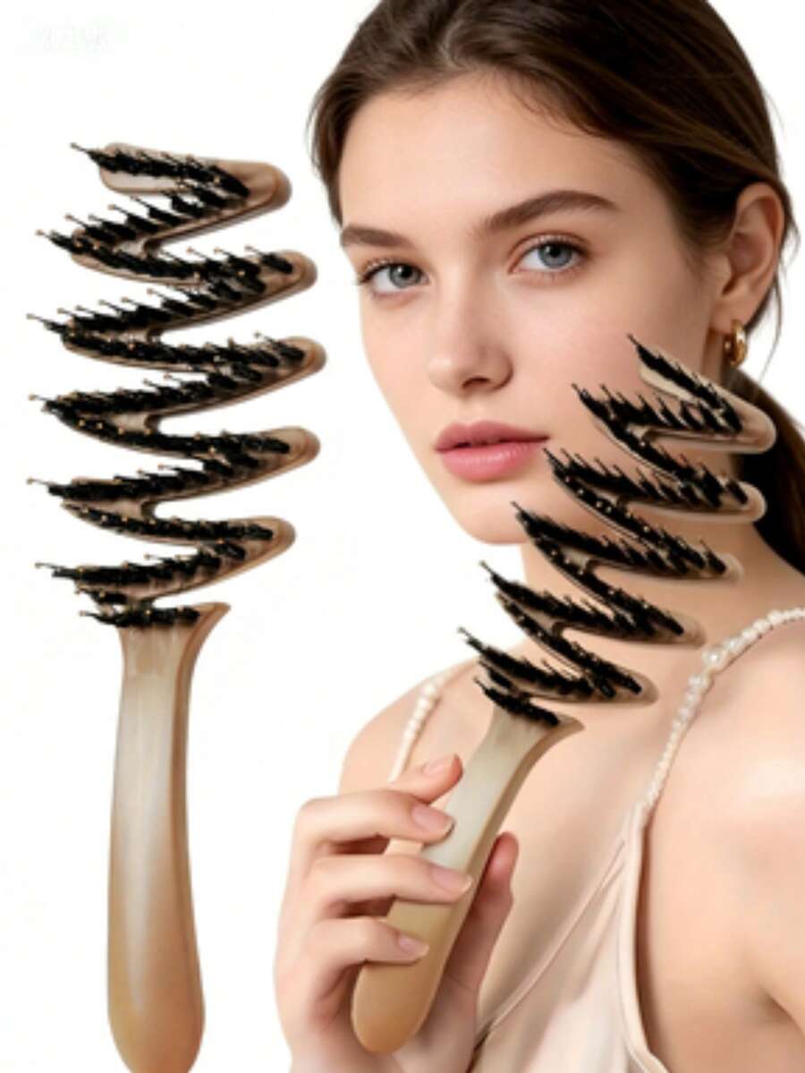 1把高品质发梳，防静电头皮按摩梳，梳齿柔软，可打造柔顺蓬松的秀发，适合所有发长；