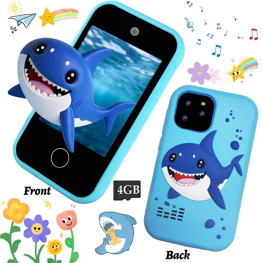 Teléfono de juguete para niños con pantalla táctil de 2.8 pulgadas, cámara dual y función de música, teléfono de juguete realista adecuado para niños de 3 a 10 años, disponible en múltiples estilos, regalo para niños y niñas