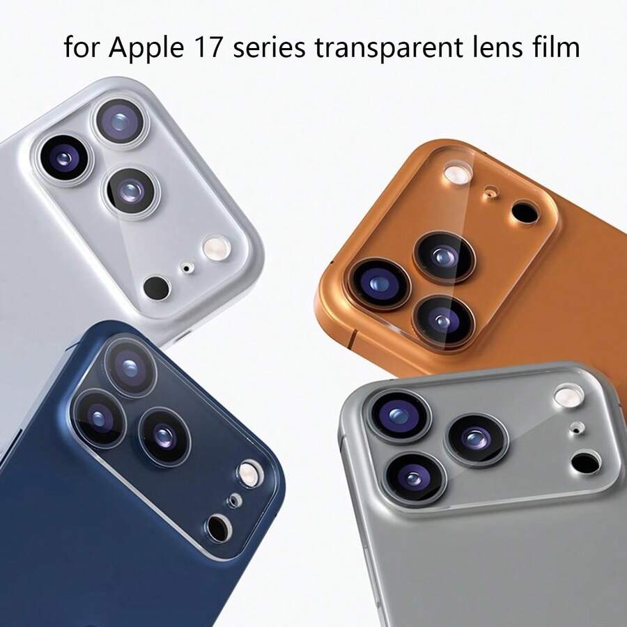 3片装相机镜头保护膜，兼容苹果17/17 Pro/17 Air/17 Pro Max，全透明钢化玻璃镜头保护膜 - 無色 - 查看 1