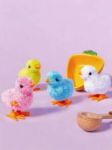 POKOJA LAND 1件2件3件4件随机颜色跳跳鸡可爱仿真发条上链毛绒玩具动感奔跑青少年创意毛绒公仔玩具家居装饰礼物 - 彩色 - 查看 9