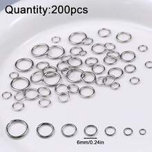 Vòng nối kín bằng thép không gỉ 3-10mm, phụ kiện tự làm trang sức, vòng nối hở. - Vòng thép không gỉ khép kín - Xem 17