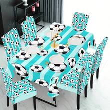 1/4/5/6/7/36pcs 2026 World Cup, Football Pattern Print Chair Covers/Seat Cushion Set, Suitable For Indoor Home, Restaurant, Hotel, Ideal Choice For Modern Daily Decor. Tablecloth Fits Square Dining Table, Elastic Chair Covers Are Washable. - Multicolor - View 15
