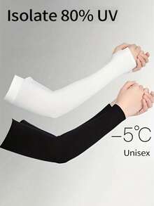 1 Pair Summer UV Protection Ice Silk Arm Sleeves, Compression Sun Protection Sleeves, Student Supplies Sun Block Arm Sleeves, Ice Silk Sleeves With Sun Protection Function, Summer Sun Protection Fingerless Gloves, Unisex, Suitable For Driving, Outdoor Activities, Fishing, Sports & Exercise - Multicolor - View 4