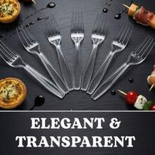 Premium Disposable Clear Plastic Forks 50 Count Transparent Durable And Convenient For Parties Events And Everyday Use - Clear - View 2