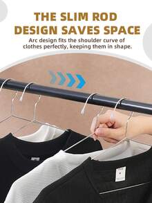 Giá phơi quần áo bằng thép không gỉ (10/20 chiếc), giá treo quần áo chống trượt dùng trong gia đình. - Bạc - Xem 3