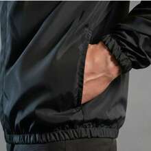 Men's Windbreaker Jacket, Water Repellent, Semi-Lined - 黑色 - 查看 2