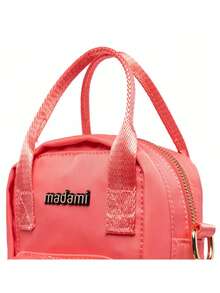 Madami Shoulder Bag Transversal Alça Mão Feminina Resistente - Rosa chiclete - Visão 9