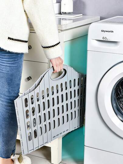Giỏ đựng quần áo bẩn gấp gọn hiện đại - Treo tường, giỏ đựng quần áo bẩn nhiều tầng di động, giỏ đựng quần áo bẩn hình vuông bằng polypropylene phù hợp để cất giữ trong nhà và phòng tắm.