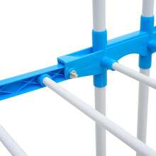 LIVINGANDHOME 3 Tiers Foldable Rolling Clothes Airer,Space Saving Clothes Drying Rack With Shoe Storage,Towel Rack For Indoor Outdoor Air Dryer,Space Saving Laundry Organiser - Blue 71cm(W) X 46cm(D) X 167cm(H) - View 11