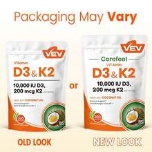 Vitamin D3 & K2 Softgels – 2-In-1 Supplement With Coconut Oil, 300 Softgels, Daily Capsules - 330G - 查看 2