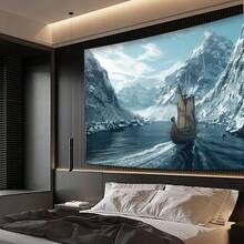 Viking Ship Wall Hanging Tapestry: Suitable For Living Room, Bedroom Or Office Decor In Winter Scenes - 29 - View 5