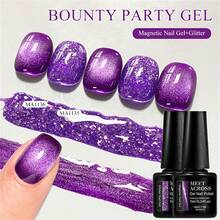 MEET ACROSS 1瓶7毫升Bounty Party亮片凝胶指甲油，紫色闪光亮片半永久可卸UV凝胶指甲油，适合夏季美甲，美甲DIY，家用和美甲沙龙用品 - 紫色 - 查看 4