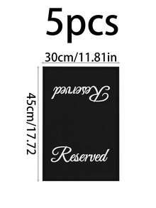 12pcs Reserved Seat Signs, Suitable For Chairs, Church Pews, Wedding Ceremonies, Banquets, Meetings Or Events, Also Suitable For Birthday Parties And Other Gatherings - Black Chaircloth - View 9