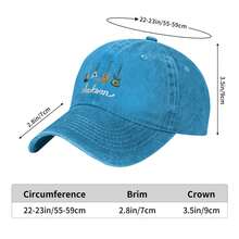 Fashion Baseball Cap Jackson Guitar Graphic Design, Men Women Adjustable Vintage Washed Cotton Unconstructed Sun Hat, Idea Gift - Blue - View 4