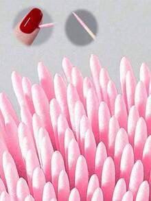 100 que tẩy sơn móng tay hai đầu, bông tẩy trang lông mày hai đầu nhỏ, 100 cái/gói - Nhiều màu - Xem 3