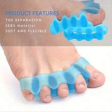 2 piezas Separador de dedos de silicona suave, separador de dedos reutilizable para corrección y protección de los pies, estiramiento de dedos sin alcohol - A - Ver 5