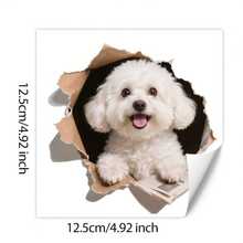 3 piezas Pegatinas de pared con efecto de perro asomándose a través de la pared, resistentes al agua, adecuadas para puerta de garaje, carrocería de automóvil, decoración del hogar, PVC autoadhesivo - A - Ver 8