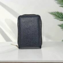 11-Slot RFID-Blocking Zippered Card Holder Wallet, Slim Multifunctional PU Leather Card Case With Compartments For Business Cards, Passports And Cash, Waterproof - Multicolor - View 9
