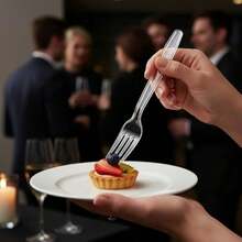 Premium Disposable Clear Plastic Forks 50 Count Transparent Durable And Convenient For Parties Events And Everyday Use - Clear - View 4