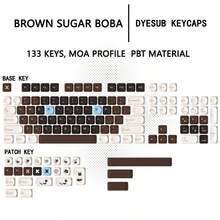 Cute Brown Sugar Bubble Keycaps, 5-Sided Sublimation, Suitable For Mechanical Keyboards - View 7