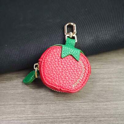 CHARM INFINITE Mini Tomato Shaped Coin Purse, Cute Keychain Holder, Small Card Wallet For Women Wallet Mini Wallet Purse Wallet Small Wallet Cute Wallet Keychain Coin Wallet Travel Essential Summer Money Wallet Red Wallet