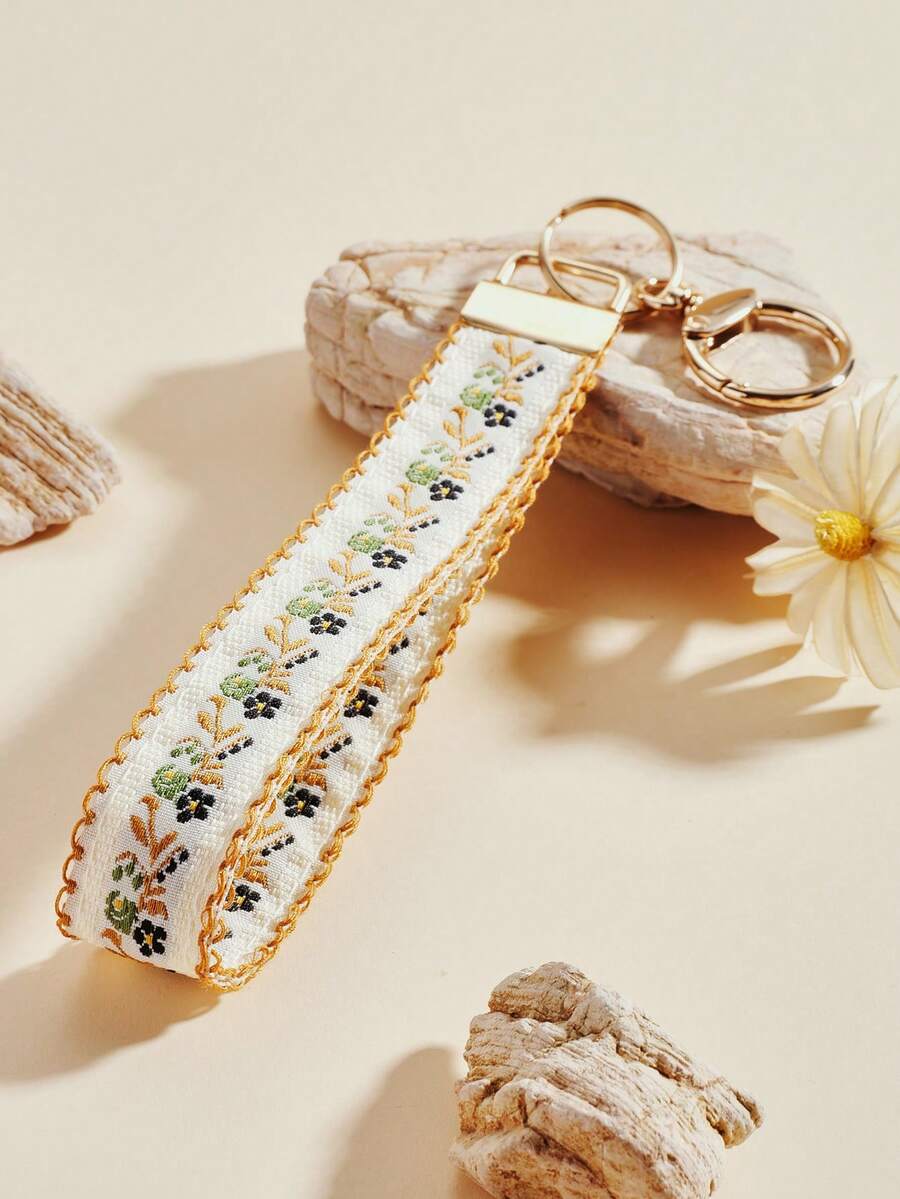 1 móc khóa hợp kim kẽm, móc khóa ruy băng thêu hai lớp, móc khóa, phụ kiện túi xách, phụ kiện ví, quà tặng cho nữ, móc khóa ruy băng dệt, phụ kiện móc khóa, móc khóa đeo tay, móc khóa ruy băng in, móc khóa xe hơi nữ, móc khóa phụ kiện túi xách nữ, móc khóa đa năng, móc khóa thời trang nữ (Có thể có sự khác biệt nhỏ về màu sắc do góc chụp và ánh sáng khác nhau, vui lòng tham khảo sản phẩm thực tế.) - màu nâu - Xem 1