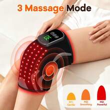 1/2Pcs Heated Knee Massager, Heated Foot Massager, Heated Shoulder Massager, Knee Pads, 3-In-1 Vibrating Heating Pad, Knee Pads, Shoulder Pads, Elbow Pads, Adjustable Size, Perfect For Halloween, Christmas, Birthday Gifts, And The Best Gift For Parents. - Grey - View 12