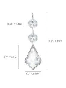 10 lăng kính pha lê hình giọt nước 38mm, bộ phận mặt dây chuyền lăng kính đèn chùm pha lê trong suốt, hạt thủy tinh bát giác kết nối, đèn vòng hoa treo trang trí, trang trí cây thông Noel, trang trí đám cưới và nhà cửa - Trong sáng - Xem 10