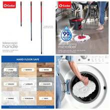 Easywring Microfiber Spin Mop Bucket Floor Cleaning System With 2 Refills - Xanh đậm - Xem 1