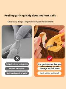 1/2pcs Multi-Functional Garlic Peeler, Garlic Clove Peeling Tool, Manual Garlic Peeler, Double-Ended Manual Kitchen Tool, Easy Peeling Without Hurting Hands, Suitable For Home Kitchen, Plastic Design, Suitable For Hand Use, Perfect For Home Cooking - Multicolor - View 5