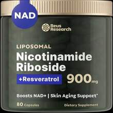 Suplemento NR900-NAD de Reus Research para el envejecimiento de la piel, la energía y la concentración - 80 unidades - Suplementos vitamínicos y de bienestar, suplementos dietéticos y de salud comestibles - 100 gramos - Ver 8