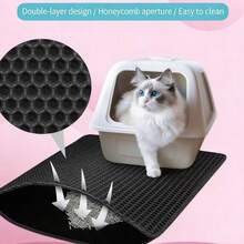 可水洗双层猫砂垫 - 1.2厘米厚防水防漏垫，防溢防抓宠物垫，适用于小型/中型/大型猫砂盆（批发） - 黑色 - 查看 7