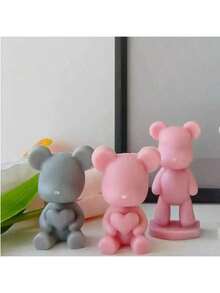 Cartoon Bear Shaped Silicone Candle Mold, Suitable For Home Decor Scented Candle Molds, DIY Plaster Resin Desktop Decorations, Resin Crafts Molds - Puppy - View 5