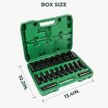 20 Piece 1/2 Inch Drive Deep Impact Socket Set Sleek Black C-Hrome Finish For Ultimate Durability And Performance Heavy Duty Impact Sockets Ideal For Mechanic Tool Sets Complete Impact Socket Set, 8mm-32mm Deep 6-Point Set W/Case - A - View 9
