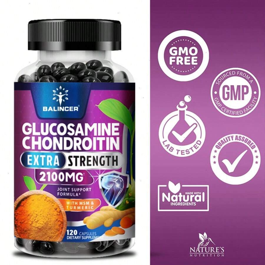 Glucosamine Sulfate And Chondroitin Sulfate Dietary Supplement - 120 Capsules - 2100 Mg Per Serving - Support Joint Mobility & Flexibility - 1瓶 - 查看 1