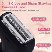 1件套USB充电式4合1多功能套装，女士电动剃须刀，鼻毛修剪器，眉毛修剪器 - 查看 6