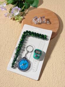 Muslim Prayer Essential Set: Electronic Counter, Qibla Compass, Cat's Eye Rosary Beads. Islamic Prayer Accessories, Prayer Counter, Praying Assistance Tools - Multicolor - View 12