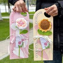 手工钩编花束礼盒，附赠贺卡 - 适合作为妇女节、母亲节、生日礼物 - 彩色 - 查看 4