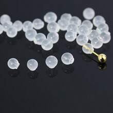 10-200pcs Soft Anti-Leak Safety Earring Backs, Soft Transparent Earring Back Replacement Parts, Suitable For DIY Jewelry Making, Transparent Ball Earring Stoppers Anti-Slip Anti-Fall - Earplugs - View 5