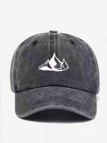 1pc Men's Mountain Embroidery Pattern Lightweight Breathable Adjustable Strap Baseball Cap, Suitable For Outdoor Leisure, Personalized Fashion, Beach, Camping, Travel, Daily And Formal Occasions - Machine Washable Unisex Baseball Cap,Summer,Holiday - Embroidered Mountain Baseball Cap - View 7