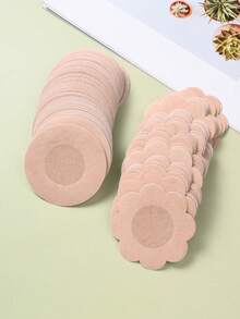 100/10片装一次性无纺布乳贴，圆形，自粘式，隐形，无痕，花朵造型，适用于带吊带衬衫，防眩光乳贴 - 多色 - 查看 5