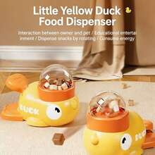 2-In-1 Interactive Slow Feeder Bowl And Food Puzzle Toy For Dogs, Duck Shaped Dog Treat Dispenser To Prevent Gulping, Promotes Healthy Eating And Training (Yellow) - 500ml - View 6